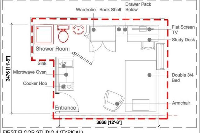  Image of Studio flat to rent in North Road Edgbaston Birmingham B29 at North Road, Edgbaston, Birmingham B29