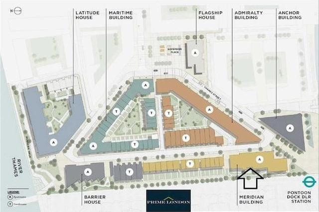  Image of 1 bedroom Flat for sale in North Woolwich Road London E16 at Meridian Building, Royal Wharf, London E16