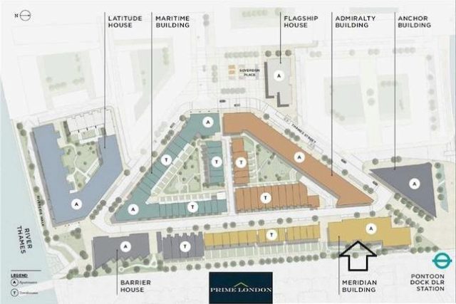  Image of 1 bedroom Flat for sale in North Woolwich Road London E16 at Meridian Building, Royal Wharf, London E16