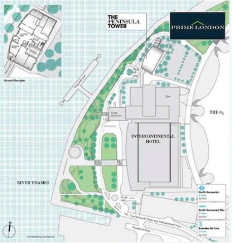  Image of Studio flat for sale in Peninsula Square London SE10 at The Peninsula Tower, Greenwich, London SE10