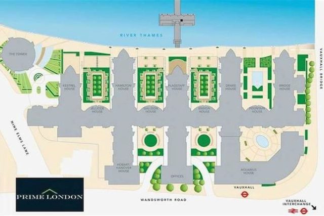  Image of 3 bedroom Flat to rent in St. George Wharf London SW8 at Bridge House, St. George Wharf, Nine Elms, London SW8