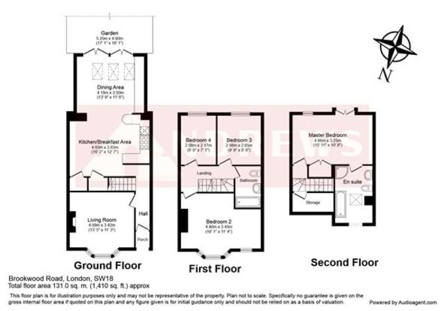  Image of 4 bedroom Terraced house to rent in Brookwood Road London SW18 at West Hill, SW18 5DB