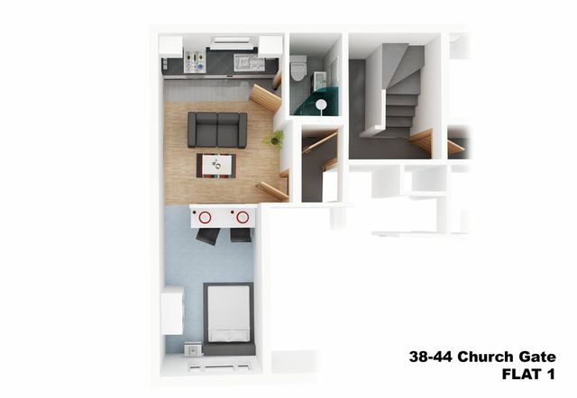  Image of 1 bedroom Flat to rent in Church Gate Leicester LE1 at Church Gate  Leicester, LE1 3AL