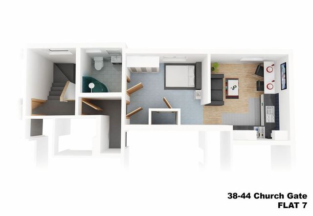  Image of 1 bedroom Flat to rent in Church Gate Leicester LE1 at Church Gate  Leicester, LE1 4AJ