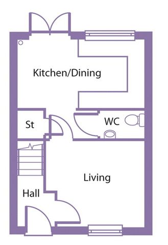  Image of 2 bedroom Semi-Detached house for sale in Valley Road Cinderford GL14 at The Ashcombe Valley Road Cinderford, GL14 2NX