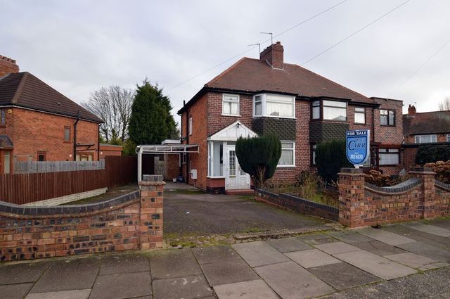  Image of 3 bedroom Semi-Detached house for sale in Woodcote Road Erdington Birmingham B24 at Woodcote Road Erdington Birmingham, B24 0HB