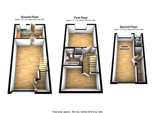  Image of 3 bedroom Terraced house for sale in Wallace Close London SE28 at Wallace Close Thamesmead London, SE28 8NL