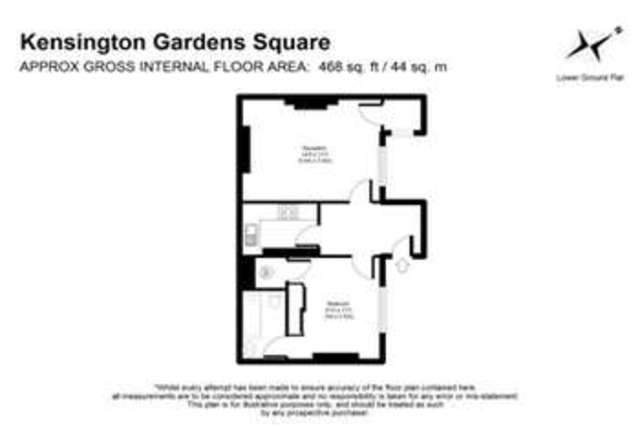  Image of 1 bedroom Flat to rent in Kensington Gardens Square London W2 at London, W2 4BQ