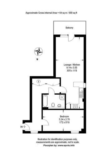  Image of 1 bedroom Flat to rent in Mill Place Kingston upon Thames KT1 at Kingston Upon Thames Surrey, KT1 2RL