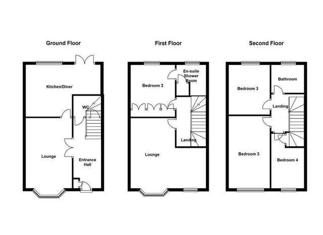  Image of 4 bedroom Town House for sale in Tuke Grove Wakefield WF1 at Wakefield West Yorkshire, WF1 4DJ