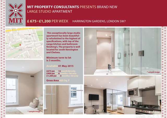  Image of Apartment to rent in Harrington Gardens London SW7 at Harrington Gardens South Kensington London, SW7 4JJ