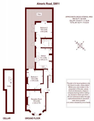  Image of 2 bedroom Ground Flat to rent in Almeric Road London SW11 at Almeric Road  London, SW11 1HL