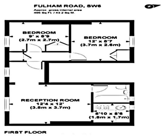  Image of 2 bedroom Flat to rent in Fulham Road London SW6 at Fulham Road Fulham London, SW6 1DU