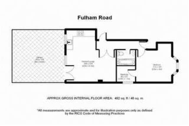  Image of 1 bedroom Flat to rent in Fulham Road London SW6 at London, SW6 5UJ