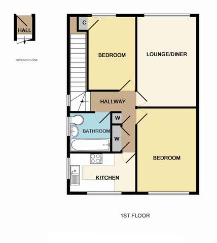  Image of 2 bedroom Maisonette to rent in Frimley Court Sidcup DA14 at Frimley Court  Sidcup, DA14 6JG