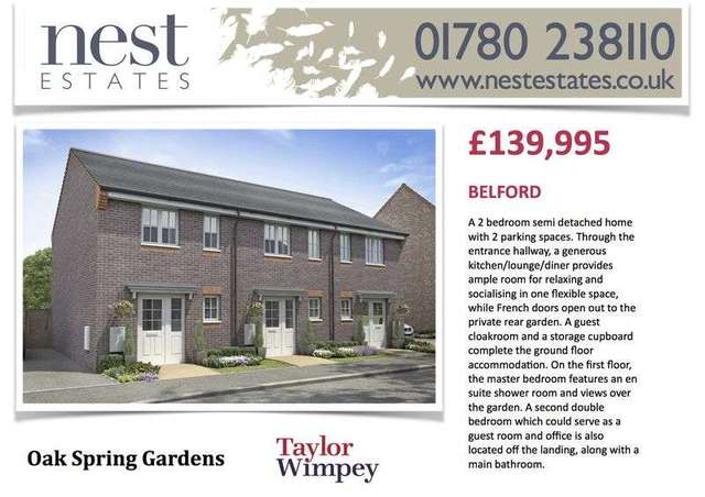  Image of 2 bedroom Property for sale in Musselburgh Way Bourne PE10 at Oak Spring Gardens  Bourne, PE10 0XY