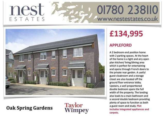  Image of 2 bedroom Property for sale in Musselburgh Way Bourne PE10 at Oak Spring Gardens  Bourne, PE10 0XY