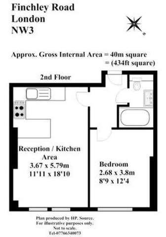  Image of 2 bedroom Flat to rent in Finchley Road London NW3 at Finchley Road Swiss Cottage London, NW3 5HS