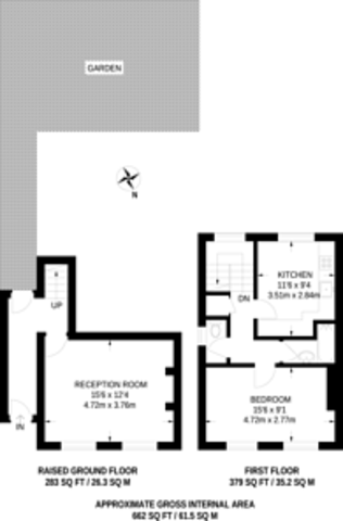  Image of 1 bedroom Maisonette to rent in Glenmore Road London NW3 at Glenmore Road, London, NW3