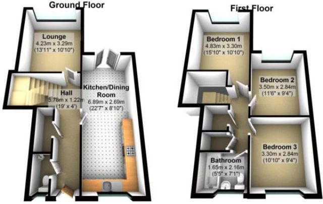  Image of 3 bedroom Terraced house to rent in Leighton Orton Malborne Peterborough PE2 at Leighton, Orton Malborne, Peterborough.