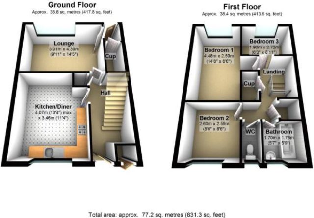  Image of 3 bedroom Terraced house to rent in Manton Bretton Peterborough PE3 at Manton, Bretton, Peterborough, PE3 9YT