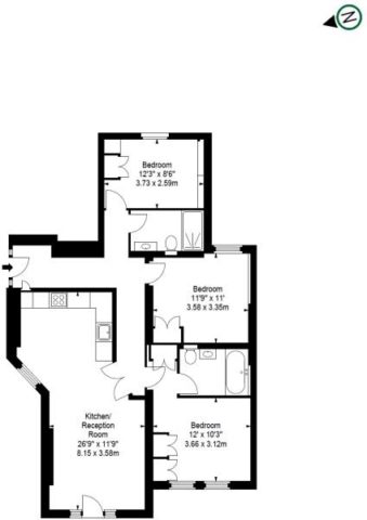  Image of 3 bedroom Flat to rent in Hamlet Gardens London W6 at London, W6